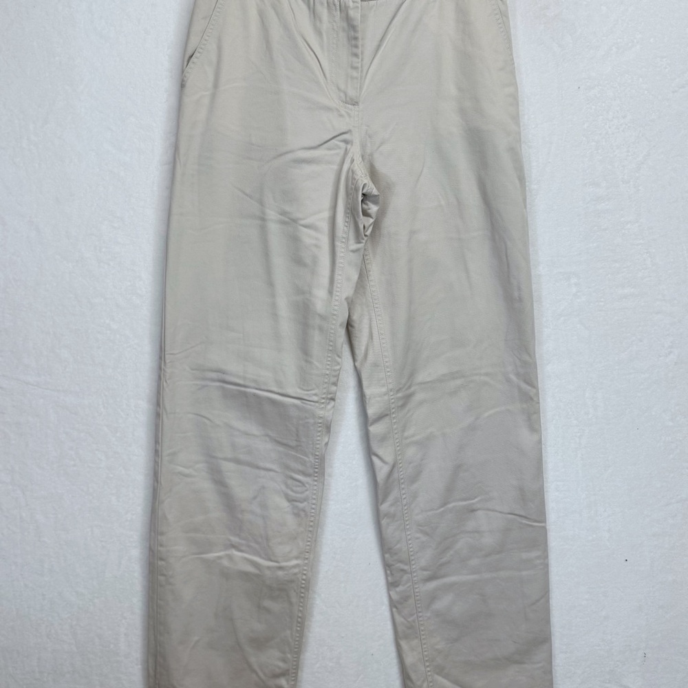 J Crew Pants Womens 4T Beige Chino Stretch Straight Purple Lined Winter Warm